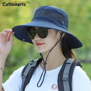 Summer UV Protection Sun Hat Unisex Breathable Mesh Fisherman Hats Travel Multifunction Portable and Foldable Big Brim Beach Cap L230523