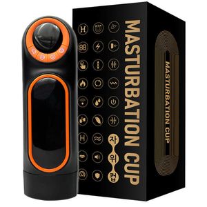 Sex Toy Massager Heseks Auto Male Masturbator with Led Display 10 Thrusting 4 Sucking Vibration Vaginas Real Blowjob Toys for Men