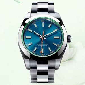 Mens Relógio Automático Mecânico 41mm Safira Precisão Aço Inoxidável 2813 Movimento Relógios 904L Todos os braceletes de aço inoxidável Moldura lisa Mostrador azul à prova d'água