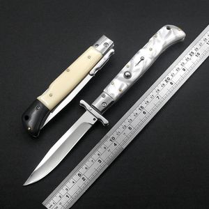 10 94 tum tunga utomhusjakt vikning kniv taktisk automatisk kniv 440 bladspegel färdig benhandtag EDC multitool209v