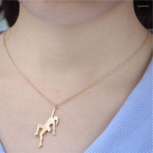 Pendant Necklaces Cool Talent Hiker Of Climbing Mountain For Women Stainless Steel Female Mom Girlfriend Jumping Gym Sports