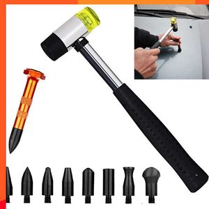 Nuovo 10Pcs Car Body Dent Repair Tool Kit Paintless Dent Removal Tap Down Tools Dent Rubber Hammer Auto Body DIY Dent Fix Tools