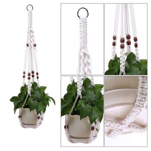 Flowerpot Net Plant Pot Hanging Basket Macame Hangers Plant Hanger Holder Trädgårdsförsörjning Bohemisk dekoration Flowerpot Lyftrep