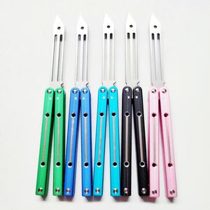 Titus Squidt Balisong Butterfly Trainer Training Knife Channel Aluminium Bussings Gratis svängande EDC Tool Jilt Knives