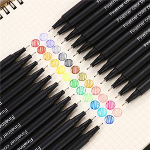 Markörer 12/24/36/48/60 FINELINER Färg Pen Set Ink Colored 0,4 mm foderborste Micron för Caligraphy Graffiti Art Marker Pencil Ritning 230605