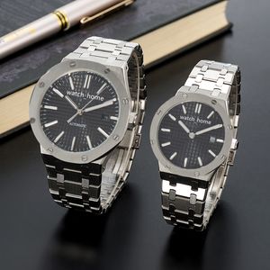 AAA men's and women's watches all stainless steel sapphire waterproof luminous watch couple models men's automatic movement women's quartz watches montre de luxe