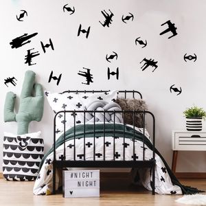 Cartoon 21Pcs Movie War Space Ship Wall Sticker Baby Nursery Camera dei bambini Star Astronave Millennium Adesivo Sala giochi Vinyl Deco