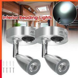 Nuovo DC12V 3W 3000K LED Spot Lampada da lettura RV Lampada da comodino per barche Lampada da parete bianca calda Camp Trailer Home Caravan Illuminazione Interni per barche