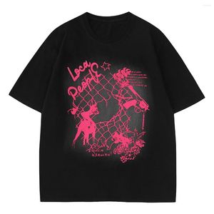 Men's T Shirts LACIBLE Cartoon Print T-Shirt 2023 Simple Short Sleeves Summer Outdoor Casual Loose Tshirt Men Women Harajuku Tops Tees
