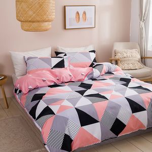 寝具セットモダンな幾何学的なプリントクイーン寝具セット柔らかい快適なキングサイズの羽毛布団カバーセットと耐久性のあるシングルダブル寝具セット230605