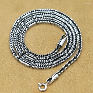 Chains QN 3mm Foxtail Chain Jewelry Thailand Handmade Square Rope Necklace Men's And Women's Retro Versatile Trendy People