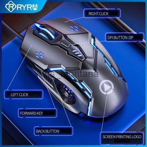 Myszy Ryra 6 przycisków gier myszy przewodowa mysz 4spedyjna DPI RGB Programowanie podświetlenia LED mechaniczna mysz do gry w laptopie komputerowej Gra J230606