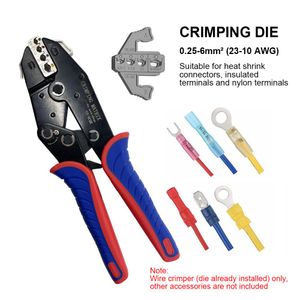 Tang Quick Change Crimping Tool 0.256mm² (2310 AWG) Ratcheting Wire Crimper Pliers for Heat Shrink Connectors Insulated