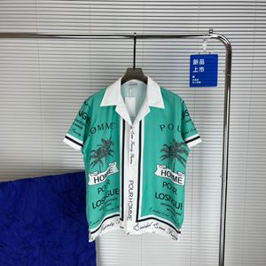 Mens Designer Shirt Summer Short Sleeve Casual Button Up Shirt Printed Bowling Shirt Beach Style Breathable T-shirt Clothing #206