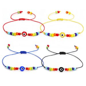 Charm Bracelets Turco Evil Eye Bracelet Para Mulheres Moda Beads 2021 Bohemian Rainbow Frisado Joias Corda Sorte Drop Delivery Dhgit