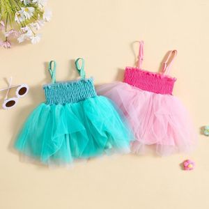 Girl Dresses Princess Baby Girls Tulle Tutu Dress Solid Color Sleeveless Mesh Party Kids For Beach Wear Summer Clothing