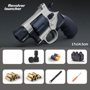 Pistole a revolver Pistola giocattolo Blaster Shell Espulso Pistola giocattolo manuale Pistola Pistola Airsoft Per adulti Ragazzi Collezione Display