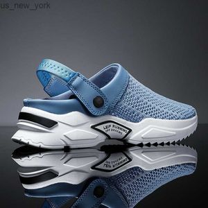 2022 männer Frauen Sommer Sandale Mesh Maultiere Atmungsaktive Gepolsterte Strand Flip-Flops Schuhe Solide Flache Bad Hausschuhe Außerhalb Herren Hausschuhe l230518