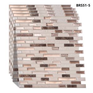 Vividtiles 30,5x30,5 cm 3D Peel and Stick MoSaic Murowe Płytki na ścianę Self Adhezyjne wodoodporne ciepło tapety winylowe -5 Arkusze