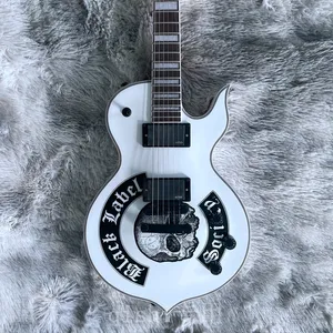 yüksek kaliteli beyaz renkli elektro gitar Çin maun ahşap gövdesi 22 perde