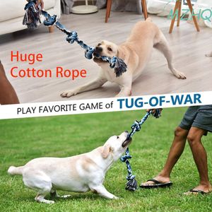 MZHQ 1pc 90cm 750g Pet Indestructible Big Toys For dogs Tough Nature Cotton Rope For Large Breed Fidget Dog Antistress Great Toy