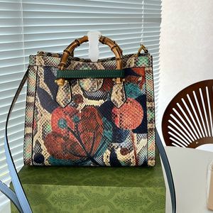 Diana bambu çanta alışveriş el çantası klasik kare pembe devekuşu çapraz tote çanta omuz çantaları çanta retro serpantin deri klasik harf donanım tokası