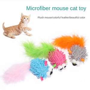 Cat Toys Pet Toys Mopping Mouse Toy Cat Plush Feather Mouse Toy Pet Products Cat Accessories Pet Cat levererar Lucky Cat Products