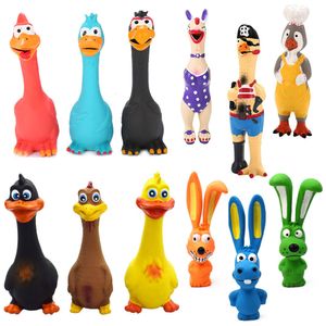 Dog Toys Chews Pets Screaming Chicken Squeeze Sound Toy Rubber Pig Duck Squeaky Chew Bite Resistant Puppy Training Interactive 230606