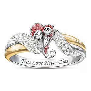 Band Rings Halloween Christmas Eve Ring Jewelry Heart Shape Body Shock Skeleton Grie Doll Diamond Vintage Festival Gift Drop Delivery Dhlek