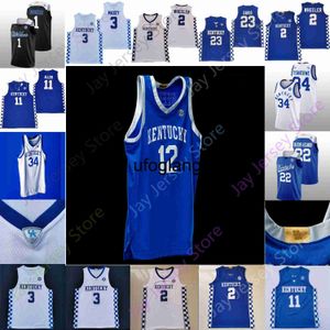 Coe1 Kentucky Wildcats Basketball Jersey NCAA College Antonio Reeves CJ Fredrick Jacob Toppin Cason Wallace Chris Livingston Onyenso Ware Thiero Tshiebwe Clarke M