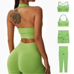 Roupa de ioga Conjunto de ginástica sem costura Conjunto de ioga Conjunto de duas peças 2 peças Sutiã esportivo feminino Leggings Corrida Roupa de treino Roupa de ginástica Roupa esportiva feminina 230605