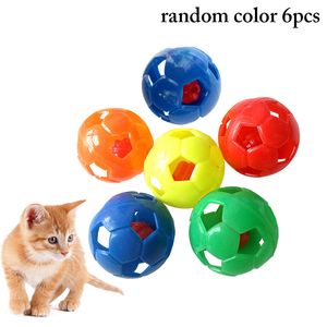 6pcs Cat Toy Ball Set plastica Cat Bell Ball Cat Play Ball con Bell Kitten Cats Ball Throwing Funny Interactive Toy Supplies