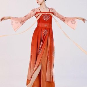Stage Zużycie Klasyczne kostiumy dla kobiet Dynastie Han Tang Flowing Body Charm Chin Chińskie Wydajność Kostium