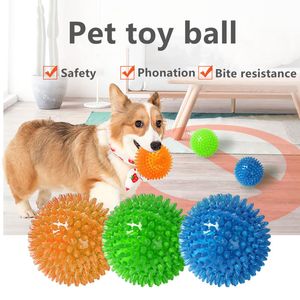 Pet Dog Cat Interactive Toys Puppy Sunning Toy Polka Squeaky Tooth Cleaning Balls TPR Training Pet Teeth Teeth Tugga Toy Thorn Ball