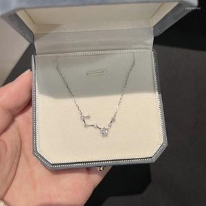 Kedjor 2023 Fashion Titanium Steel Meteor Zircon Charm Necklace For Women Delicate Clavicle Chain Kpop Jewelry Birthday Present