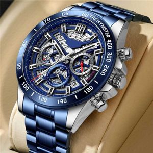 Andra klockor Design Man Casual Sports Watch Top Luxury Men's Watches Date Chronograph rostfritt stål Herrens armbandsur Japan VK Quartz Movement J230606