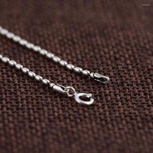 Chains 925 Silver Chain For Women Men Accessorice S925 Thai 2mm 40cm To 60cm Oval Bead Solid Jewelry Making Necklaces