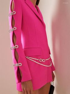 Повседневные платья HIGH STREET Est 2023 Дизайнерское стильное модное женское платье с жемчугом и бриллиантами, вышитое бисером, ажурное платье-пиджак с длинными рукавами