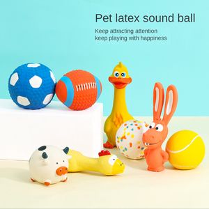 Animais de estimação Brinquedos para cães com som de guincho engraçado Bolas de arremesso para cães resistentes a mordidas Brinquedos interativos para cães pequenos e grandes Acessórios