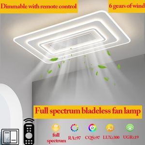 Invisible Bladeless Ceiling Fan Light Remote Control Fan Lamp Without Blades LED Circulator Decoration Bedroom Living Room