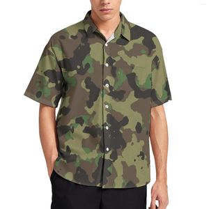 Camicie casual da uomo Camicia da vacanza mimetica militare Uomo Camouflage Army Manica corta hawaiana Grafica Novità Camicette oversize Regalo