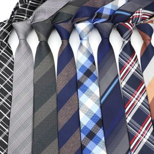 Neck Ties 6cm Casual For Men Skinny Tie Fashion Polyester Plaid Strip Necktie Business Slim Shirt Accessories Gift Cravate NO3161 230605