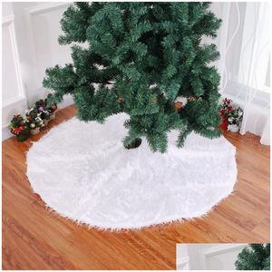 Decorazioni natalizie Albero di peluche Gonna Snowy White Veet Merry Trees Dress Festive Party Home Decoration Drop Delivery Forniture da giardino Dhbvl