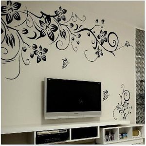 Hot DIY Wall Art Decal Decoration Fashion Romantic Flower Vine Wall Sticker TV Background Wall Stickers Home Decor 3D Wallpaper