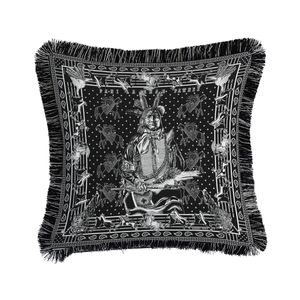 Topp lyxiga sammet Tassel Tiger Head Print kudde vardagsrum soffa modernt ljus hög kvalitet villa modellrum plysch kudde täckning