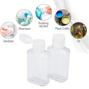 30ml 60ml卸売透明なプラスチックボトルペット補充可能な空の旅行コンテナシャンプーリキッドローション用のフリップキャップ付き化粧ボトル