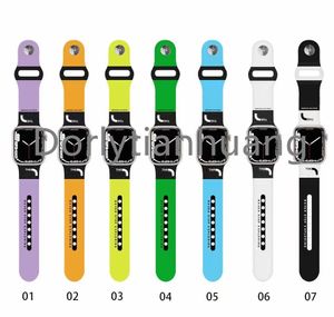 Silicone Watch Band Smart Straps Designer for apple watch bands 49mm 38mm 44mm 45mm iwatch series 8 9 4 5 6 7 Strap Embossing Bracelet 3D Printed For Men Women