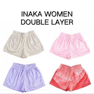 Damenshorts Inaka Shorts Damen Double Mesh Shorts Grundfarben GYM Grafik Inaka Power Shorts für Damen 230605