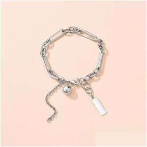 Charm Armband Metal Ball Square Tag Armband Hip Chains Bangle Cuff For Women Men Fashion Jewelry Will and Sandy Drop Delivery Dheqm