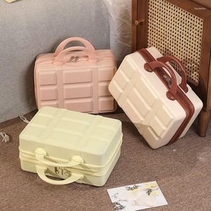 Suitcases Large Capacity Suitcase 14-inch Cosmetic Case Mini Portable Women Boarding Luggage Organizer Travel Box Gift